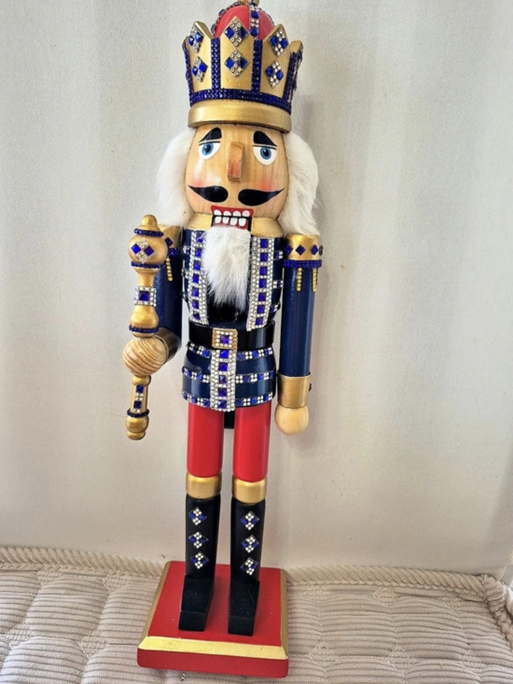 Nutcracker Soldier Decor in Blue & Red